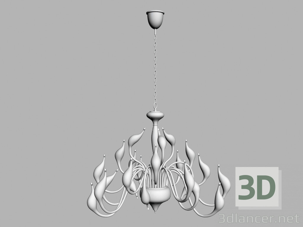 3d model Decorative Chandelier md 8098-24a white cigno - preview