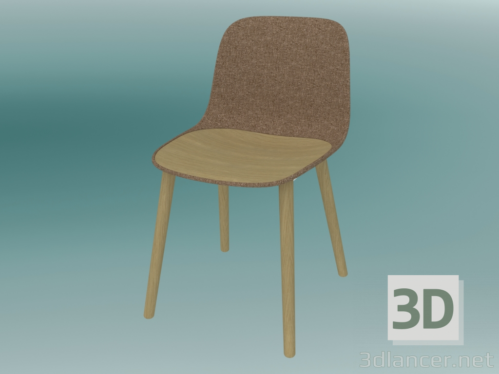 modello 3D Sedia SEELA (S313 con imbottitura e rivestimento in legno) - anteprima