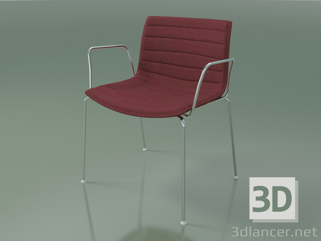 modello 3D Sedia 3117 (4 gambe, con braccioli, con rivestimento sfoderabile in tessuto) - anteprima