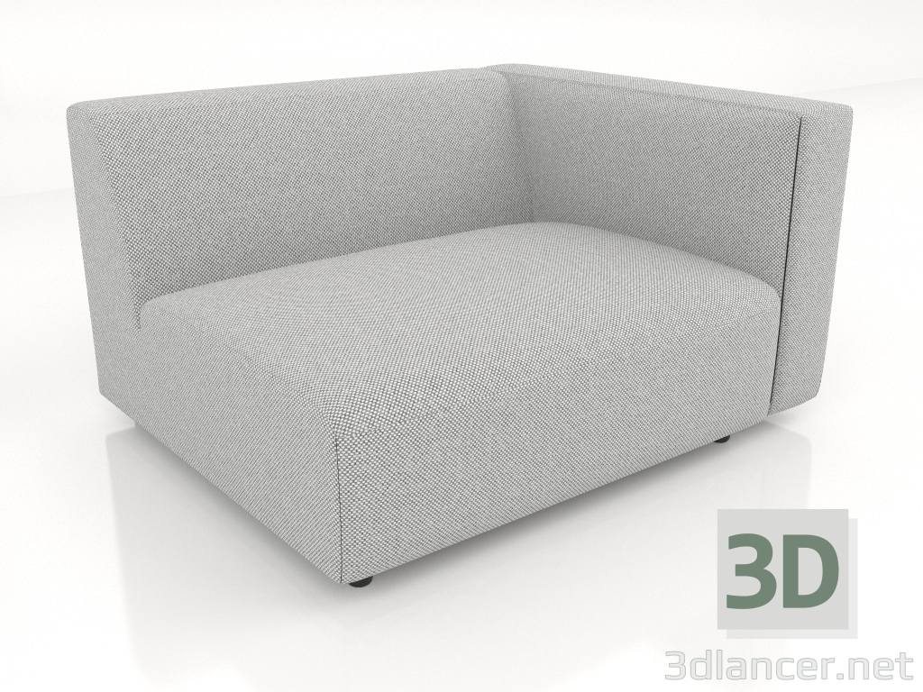 modello 3D Modulo divano 1 posto (XL) 103x100 con bracciolo a destra - anteprima