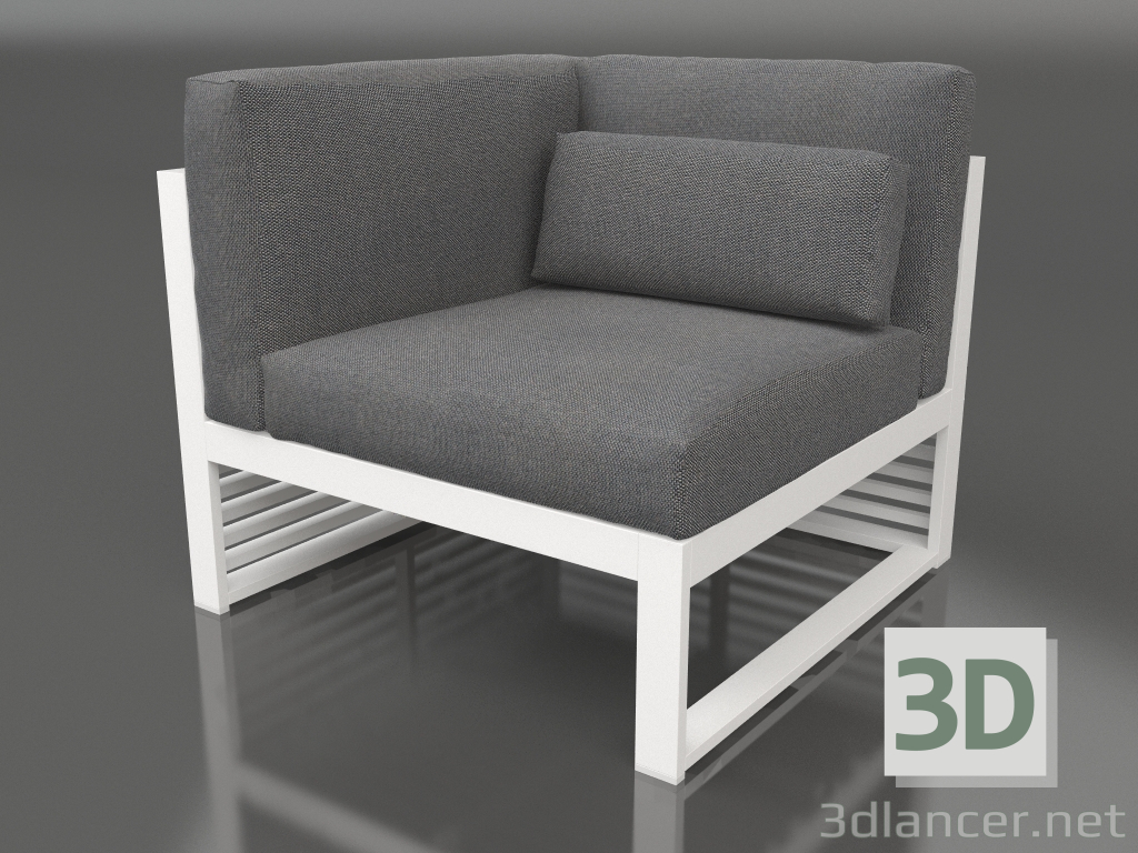 3d model Sofá modular, sección 6 izquierda, respaldo alto (Blanco) - vista previa