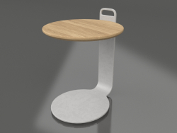 Mesa de centro Ø36 (gris ágata, madera de iroko)