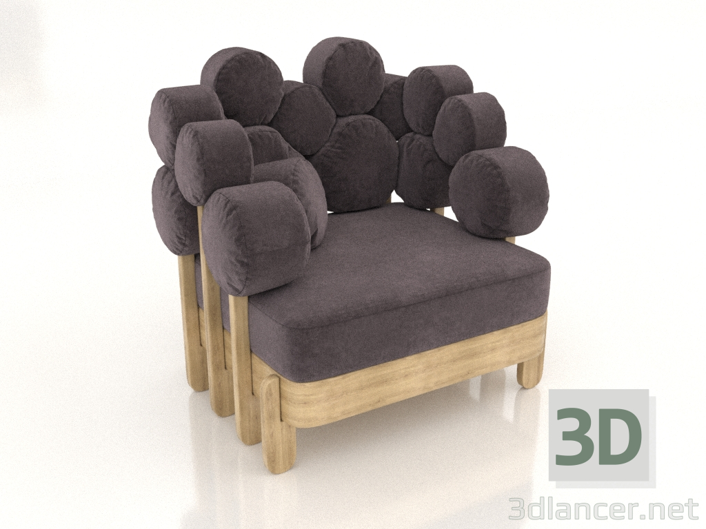 modèle 3D Chaise carrée IKRA (option 3) - preview