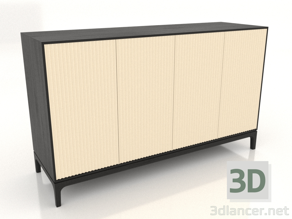 modèle 3D Meuble TV FARGO avec façades fraisées 1600x500x950 mm (vanille, chêne noir, option 1) - preview