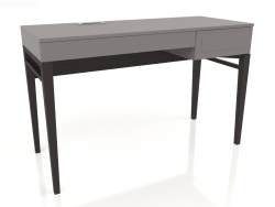 Schreibtisch, Walnussfurnier W-Finish, matt grau-beige Lackierung (120x50x76 cm)