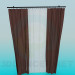 3d model Cortinas marrones con barral metálico - vista previa