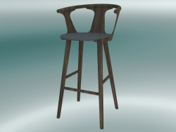 Silla de bar en el medio (SK10, H 102cm, 58x54cm, roble aceitado ahumado, Fiord 171)