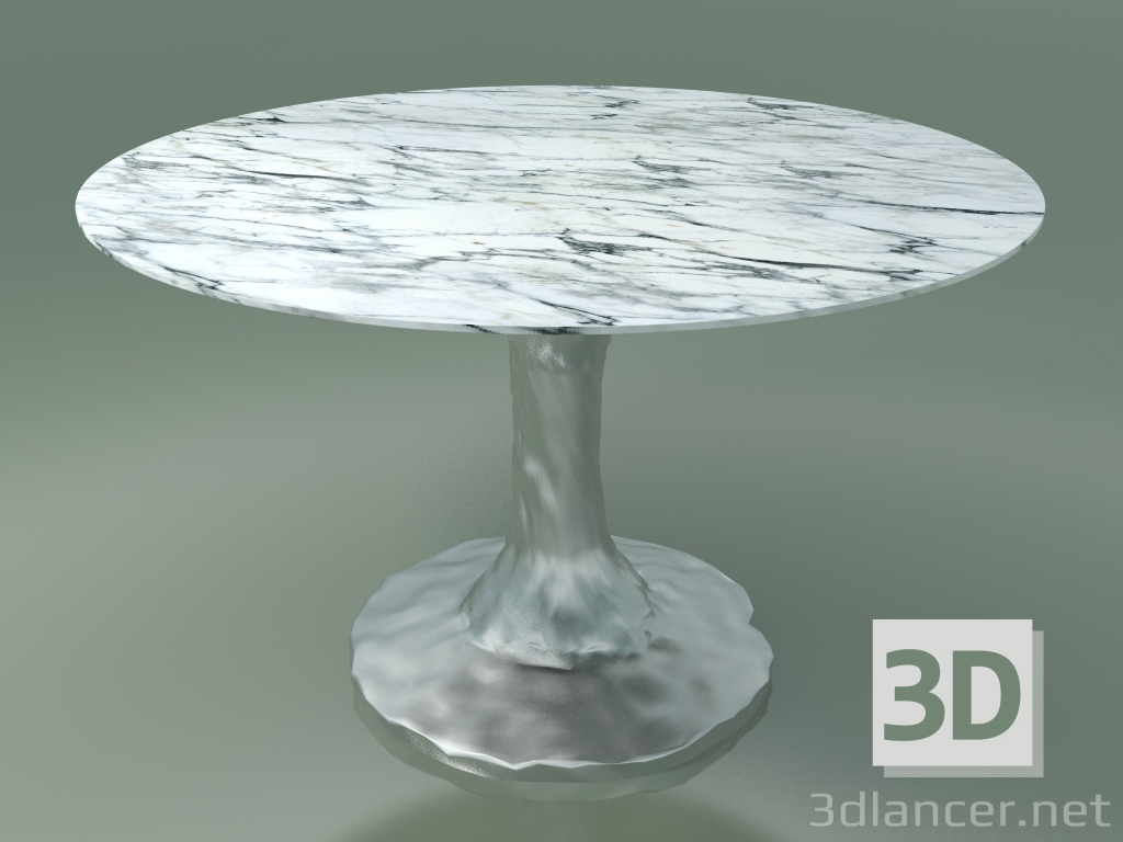 3d model Mesa de comedor redonda (132, mármol blanco de Carrara) - vista previa