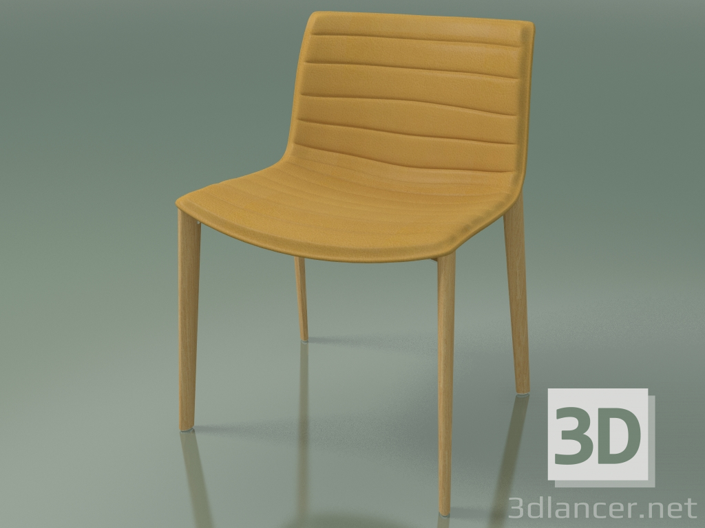 3d model Silla 3118 (4 patas de madera, con tapicería de cuero extraíble, roble natural) - vista previa