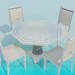 3d model Table with chairs - preview