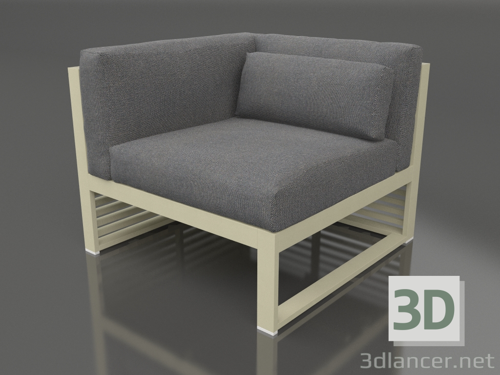 3d model Sofá modular sección 6 izquierda (Oro) - vista previa