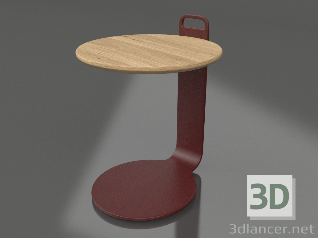 3d model Coffee table Ø36 (Wine red, Iroko wood) - preview