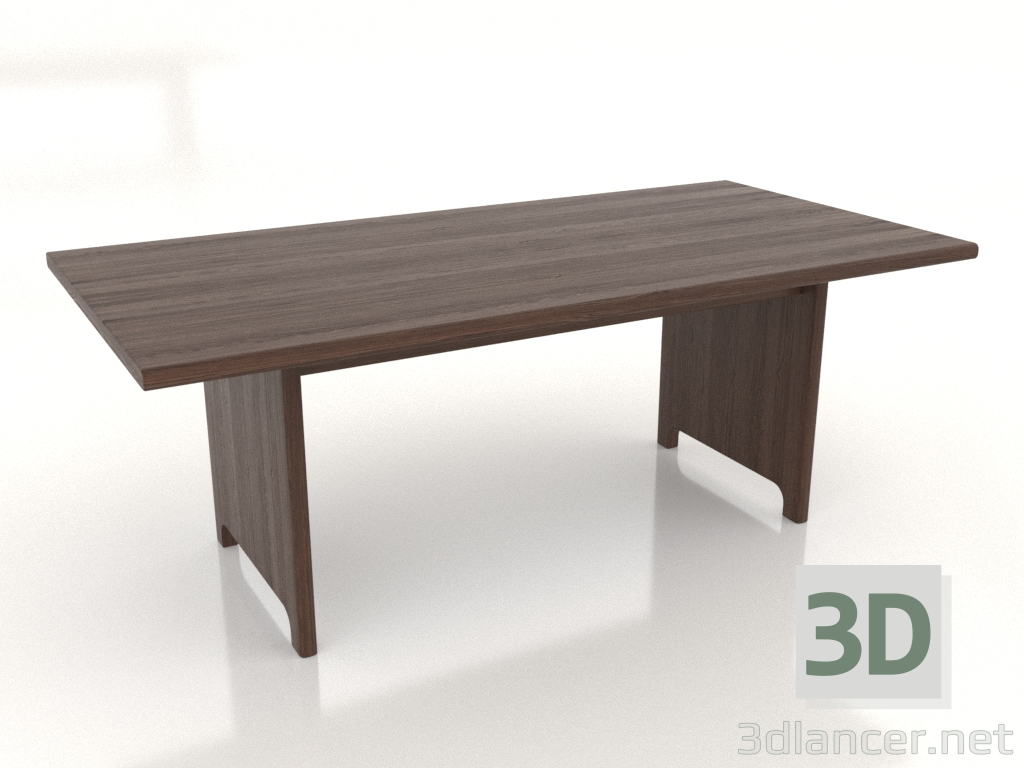 3D modeli Yemek masası 2000x1000x750 mm (koyu ceviz) - önizleme