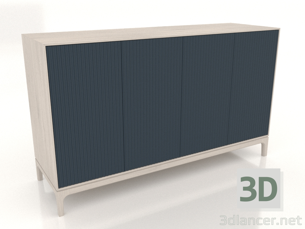 3D Modell FARGO TV-Ständer mit gefrästen Fronten 1600x500x950 mm (dunkles Kobalt, gebleichte Eiche, Option 1) - Vorschau