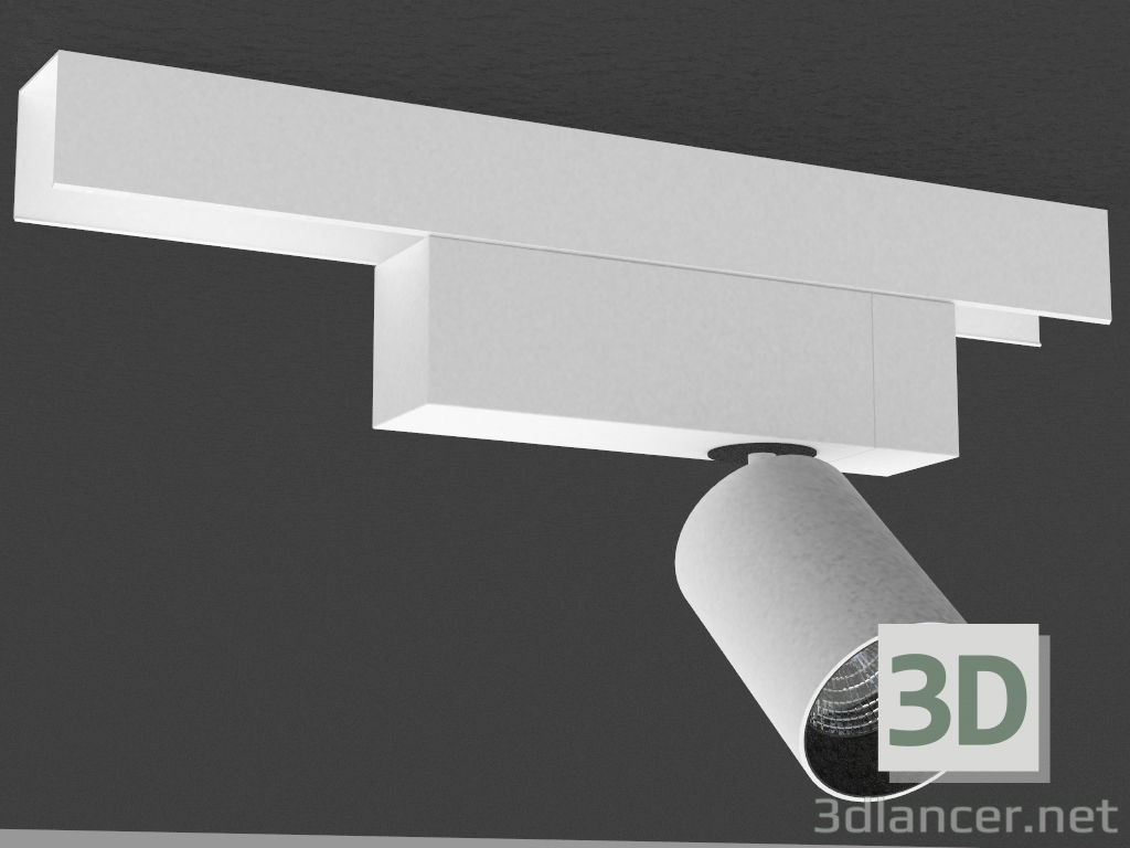 3d model Base para una pista (DL18629_T1 Kit W Dim) + pista de luz LED (DL18629_01 White C) - vista previa