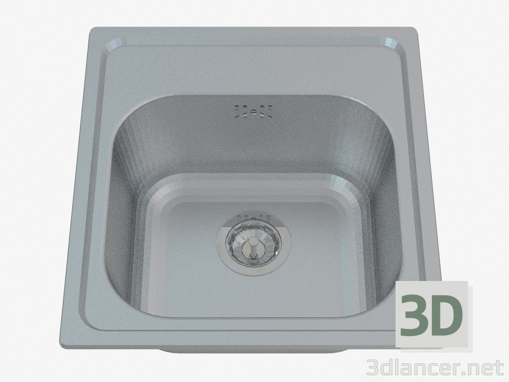 Modelo 3d Pia, 1 tigela sem placa de drenagem - Mercato satin (ZHM 0100) - preview