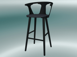 Bar stool In Between (SK10, H 102cm, 58x54cm, Black lacquered oak, Fiord 191)