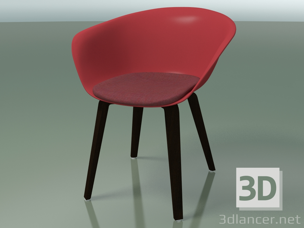 3d model Silla 4223 (4 patas de madera, con una almohada en el asiento, wengué, PP0003) - vista previa