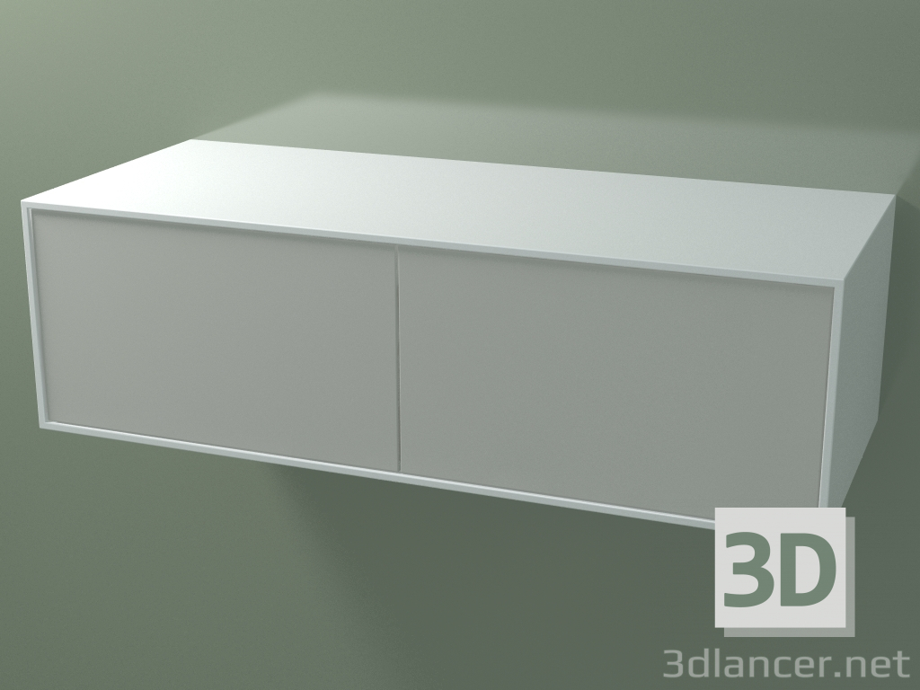 3D Modell Doppelbox (8AUEÂB02, Gletscherweiß C01, HPL P02, L 120, P 50, H 36 cm) - Vorschau