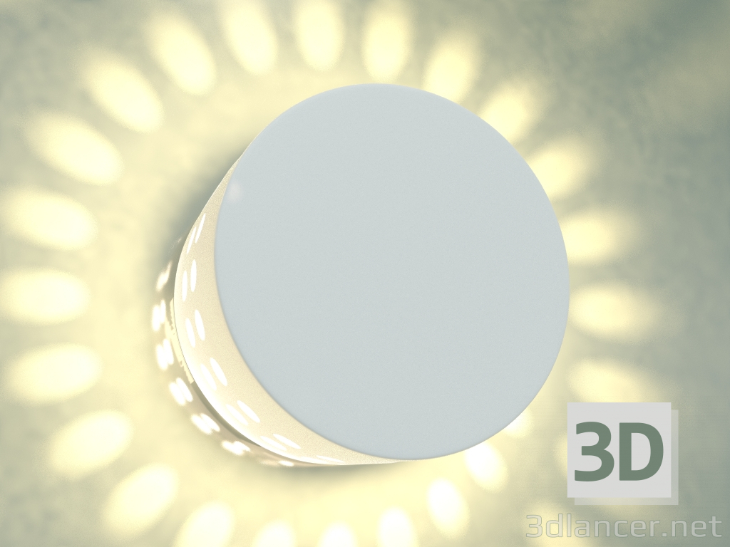 Modelo 3d Candeeiro de parede LED exterior 1585 Techno LED Arkada (branco) - preview