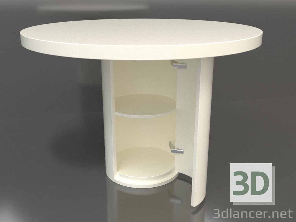 3d model Dining table (open) DT 011 (D=1100x750, white plastic color) - preview