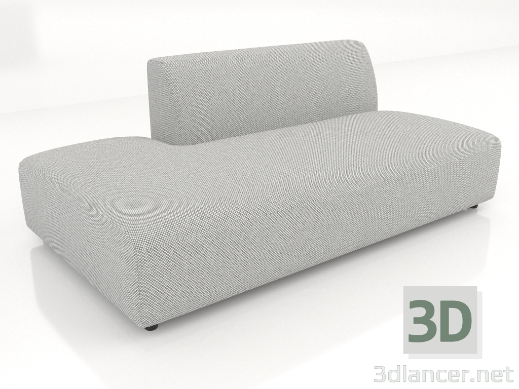 3D modeli Kanepe modülü 1 kişilik (XL) 120 sola uzatılmış - önizleme