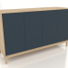 3D Modell TV-Ständer FARGO mit gefrästen Fronten 1600x500x950 mm (Dunkelkobalt, Eiche aufgehellt, Option 1) - Vorschau