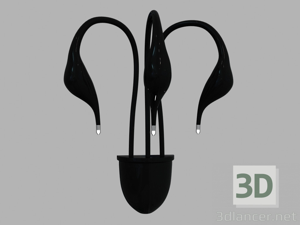 3d model Sconce cigno collo 751637 black - preview