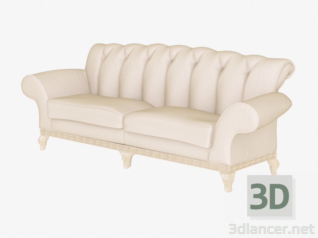 3D Modell Triple-Ledersofa - Vorschau