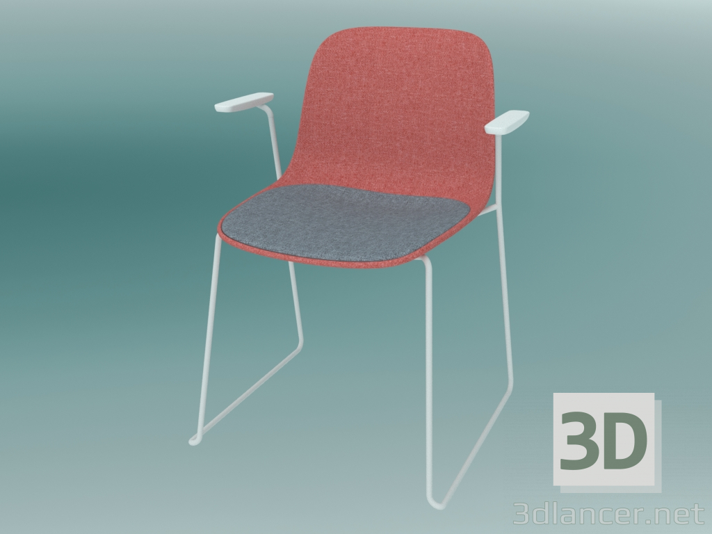 modello 3D Sedia con braccioli SEELA (S314 con imbottitura) - anteprima