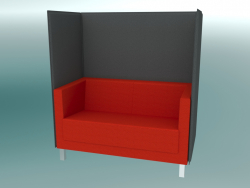 Double sofa with partitions, on legs (VL2 HW)