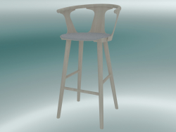 Bar chair In Between (SK10, H 102cm, 58x54cm, White oiled oak, Fiord 251)