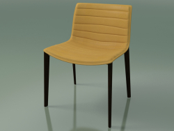 Silla 3118 (4 patas de madera, con tapicería de cuero extraíble, wengué)