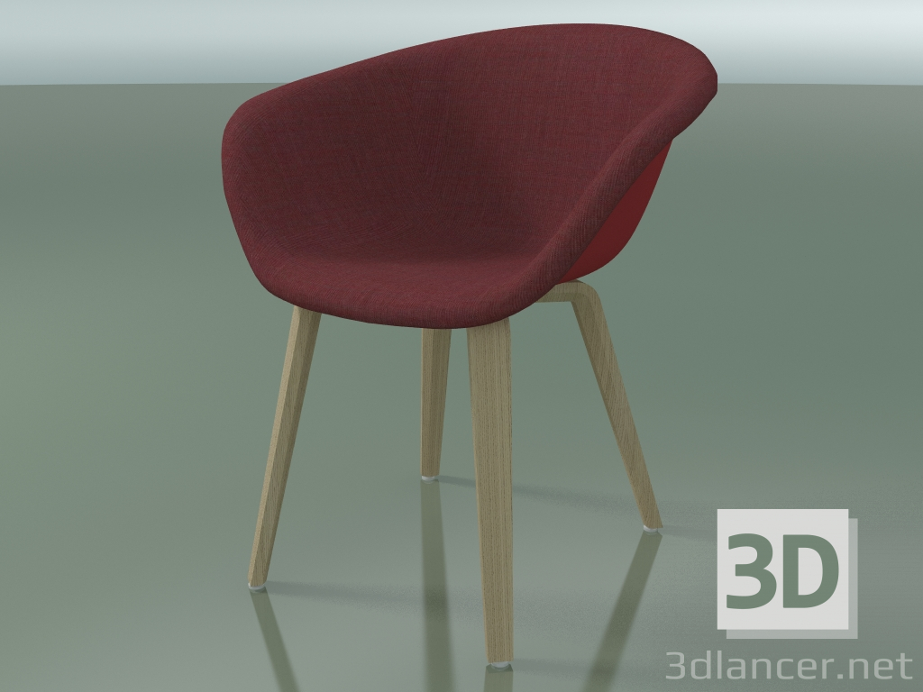 3d model Silla 4213 (4 patas de madera, con tapicería en la parte delantera, roble blanqueado, PP0003) - vista previa