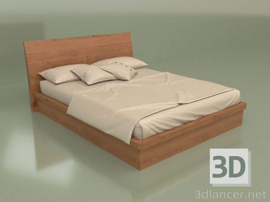 Modelo 3d Cama de casal Mn 2016-1 (Nogueira) - preview