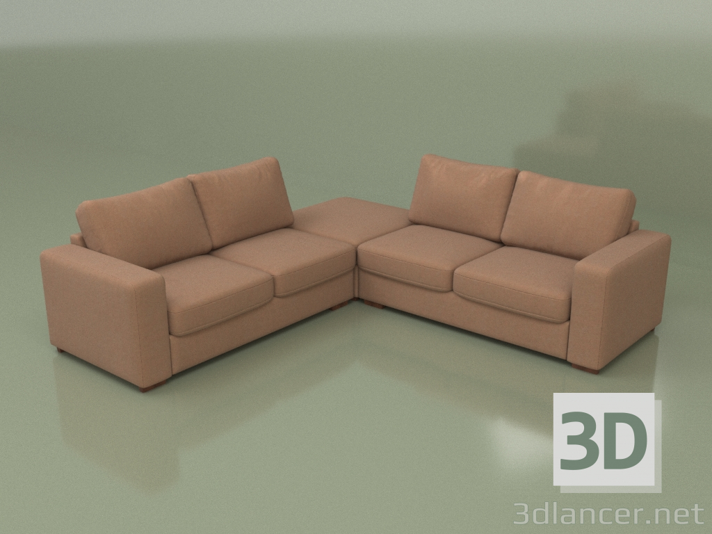 3d model Corner sofa with pouffe Morti (Lounge 7) - preview