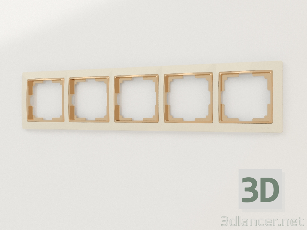 3d model Frame for 5 posts Snabb (ivory-gold) - preview