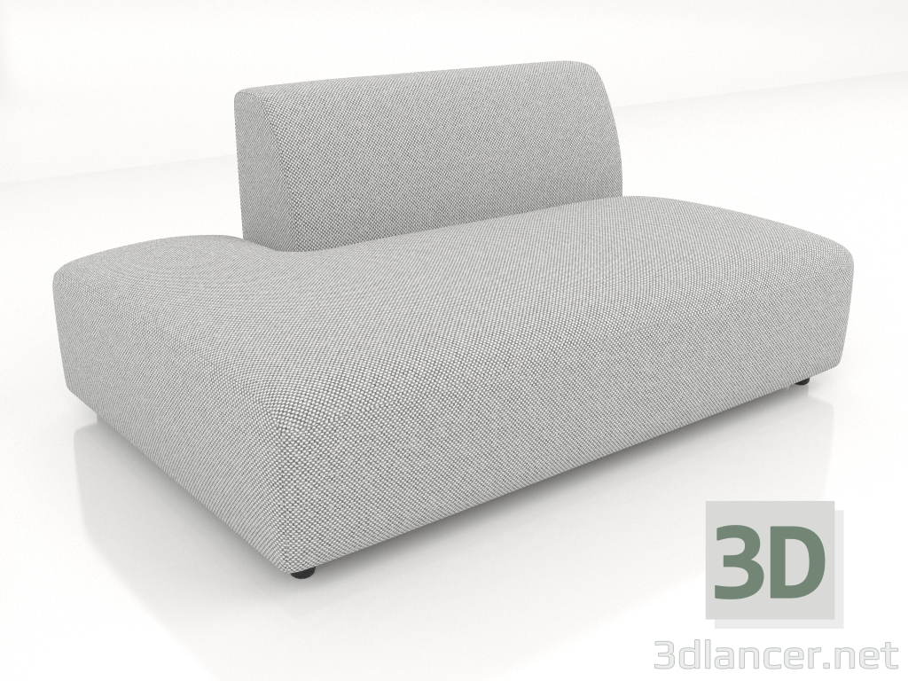 3D modeli Kanepe modülü 1 kişilik (XL) 103x100 sola uzatılmış - önizleme