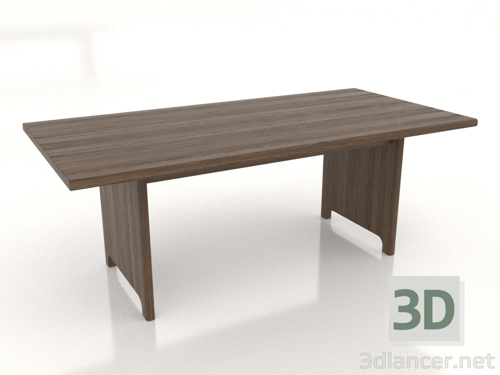 modèle 3D Table à manger 2000x1000x750 mm (frêne éclairci noyer) - preview