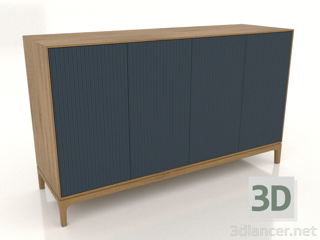 Modelo 3d Móvel de TV FARGO com fachadas fresadas 1600x500x950 mm (cobalto escuro, carvalho natural, opção 1) - preview