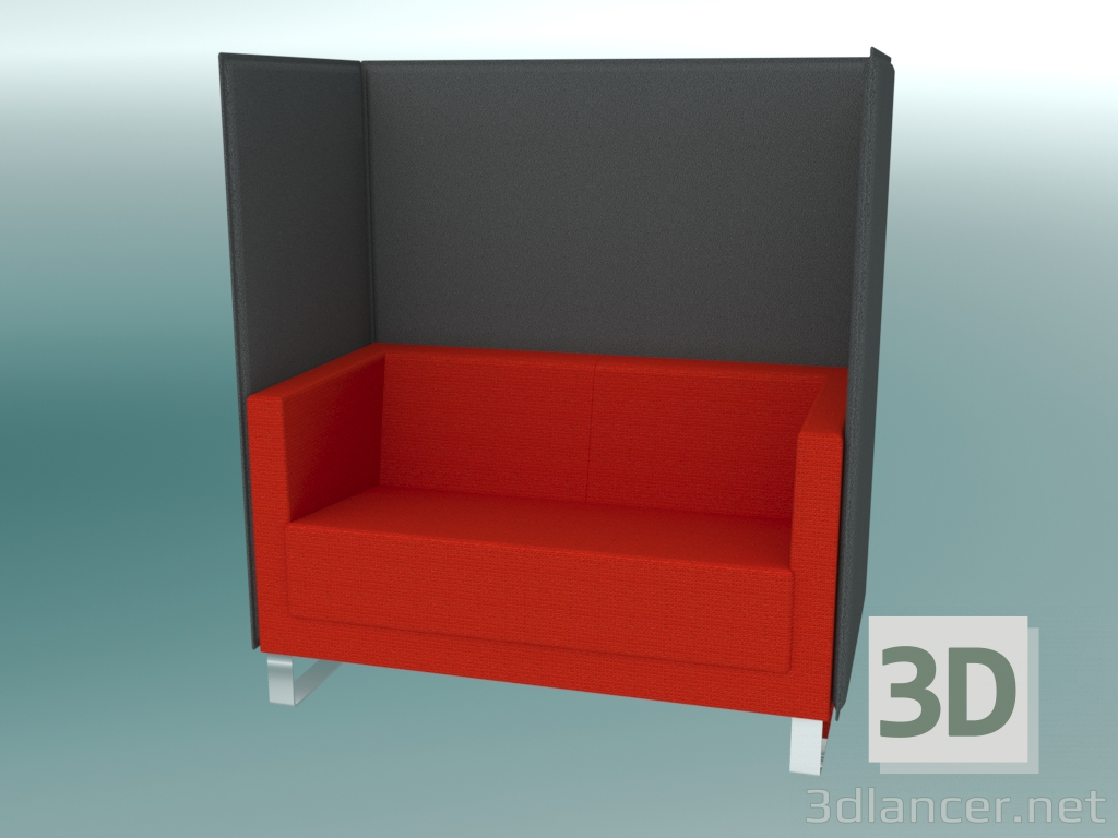 3d model Sofá doble con particiones, en consolas (VL2 VW) - vista previa