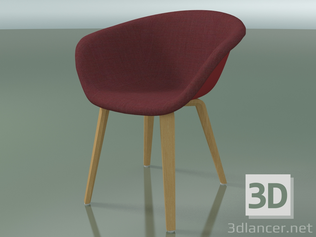 modello 3D Sedia 4213 (4 gambe in legno, con rivestimento frontale, rovere naturale, PP0003) - anteprima