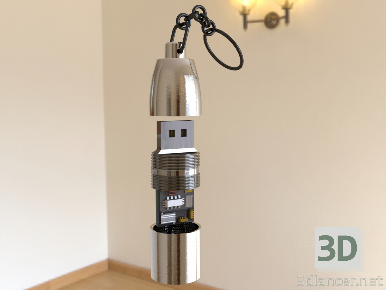 3D modeli USB flash bellek - önizleme