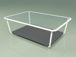 Table basse 002 (Verre Côtelé, Métal Lait, HPL Gris)