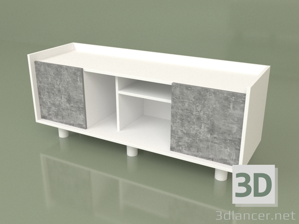 modello 3D Mobile TV con ripiani (30162) - anteprima