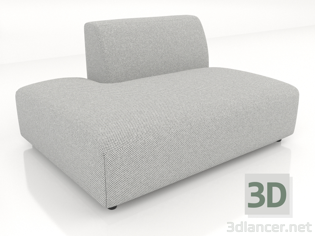 modello 3D Modulo divano 1 posto (XL) 83x100 allungato a sinistra - anteprima