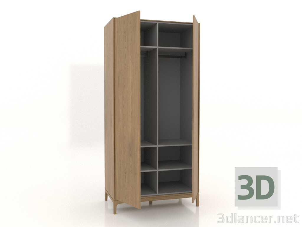 3d model Wardrobe FARGO 1050x600x2200 mm (natural oak, open) - preview