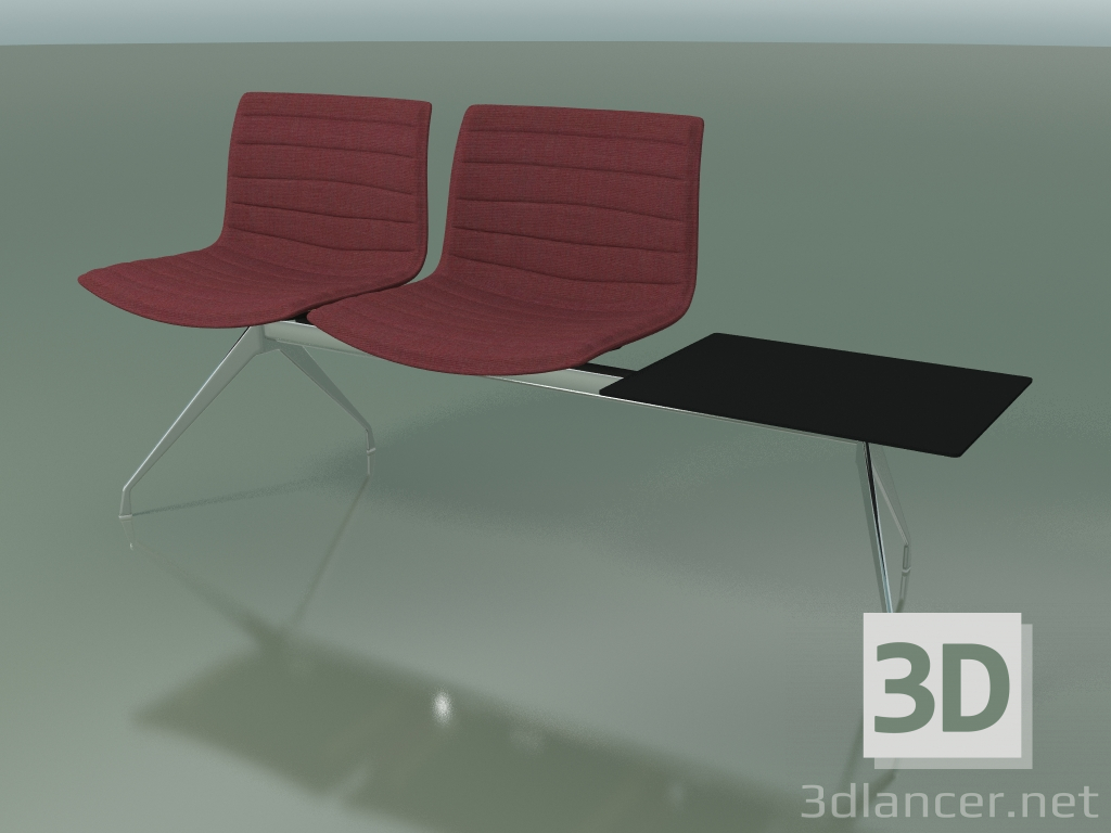 3d model Banco 2037 (doble, con una mesa, con tapicería de tela) - vista previa