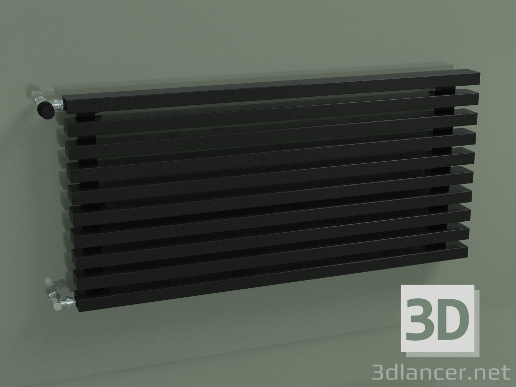 3d model Radiador horizontal RETTA (10 secciones 1000 mm 60x30, negro brillante) - vista previa