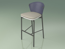 Tabouret de bar 050 (Bleu, Métal Fumé, Résine Polyuréthane Gris)